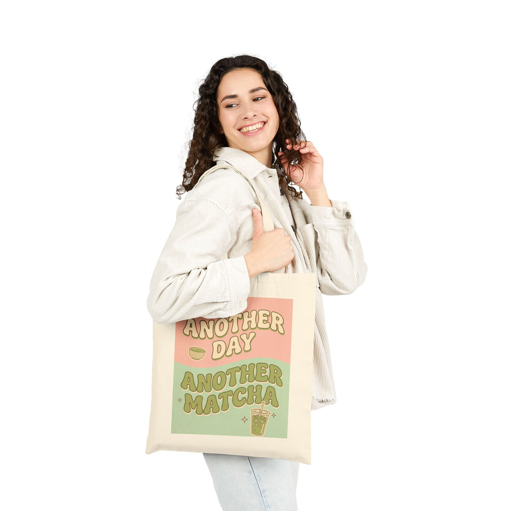 Another Day, Another Matcha Premium Cotton Tote Bag