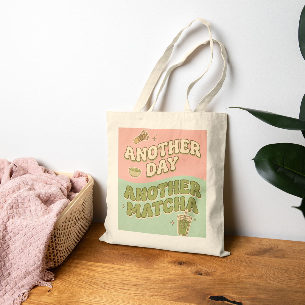 Another Day, Another Matcha Premium Cotton Tote Bag